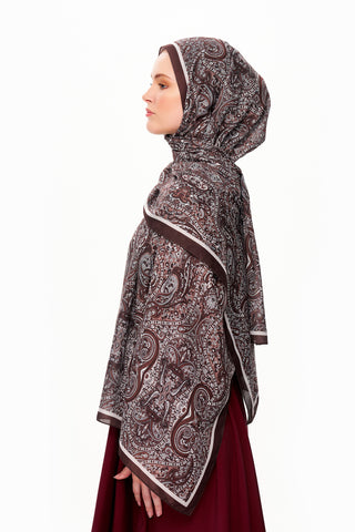 Moi Scarf Perle Palais Supérieur Soft Desenli Şal Acı bordo