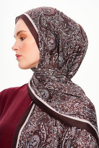 Moi Scarf Perle Palais Supérieur Soft Desenli Şal Acı bordo