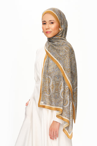 Moi Scarf Perle Palais Supérieur Soft Desenli Şal Hardal