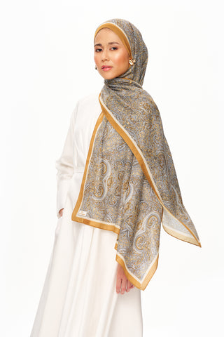 Moi Scarf Perle Palais Supérieur Soft Desenli Şal Hardal