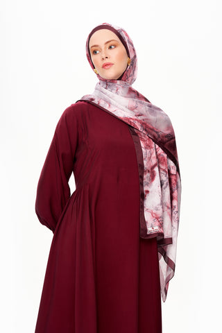 Moi Scarf Perle Palais Supérieur Soft Desenli Şal Bordo
