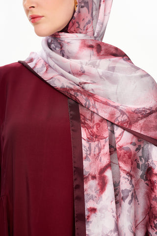 Moi Scarf Perle Palais Supérieur Soft Desenli Şal Bordo