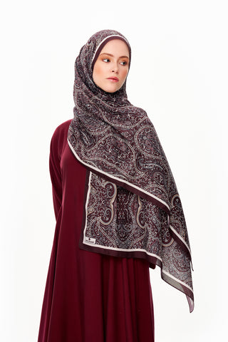 Moi Scarf Perle Palais Supérieur Soft Desenli Şal Mürdüm