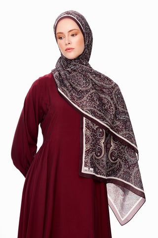 Moi Scarf Perle Palais Supérieur Soft Desenli Şal Mürdüm