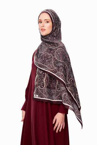 Moi Scarf Perle Palais Supérieur Soft Desenli Şal Mürdüm