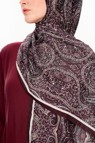 Moi Scarf Perle Palais Supérieur Soft Desenli Şal Mürdüm
