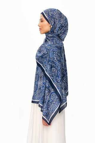 Moi Scarf Perle Palais Supérieur Soft Desenli Şal Lacivert