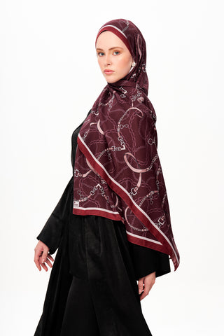 Moi Scarf Côte d’Azur Supérieur Soft Desenli Şal Bordo