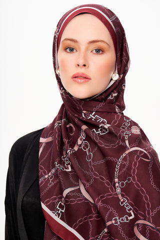 Moi Scarf Côte d’Azur Supérieur Soft Desenli Şal Bordo