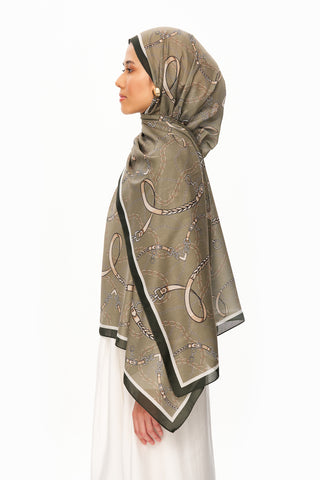 Moi Scarf Côte d’Azur Supérieur Soft Desenli Şal Haki