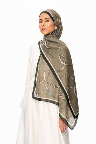 Moi Scarf Côte d’Azur Supérieur Soft Desenli Şal Haki