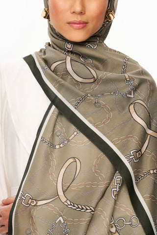 Moi Scarf Côte d’Azur Supérieur Soft Desenli Şal Haki
