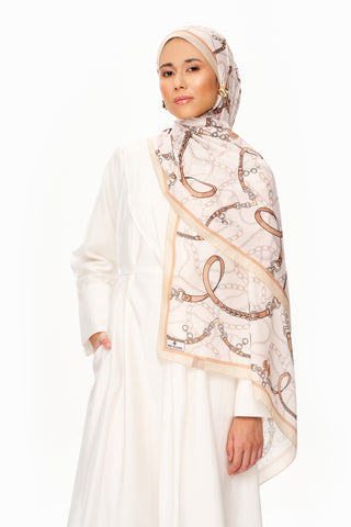 Moi Scarf Côte d’Azur Supérieur Soft Desenli Şal Sütlü Kahve
