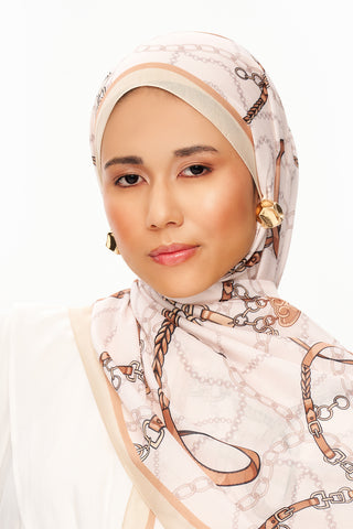 Moi Scarf Côte d’Azur Supérieur Soft Desenli Şal Sütlü Kahve
