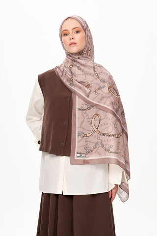 Moi Scarf Côte d’Azur Supérieur Soft Desenli Şal Çikolata