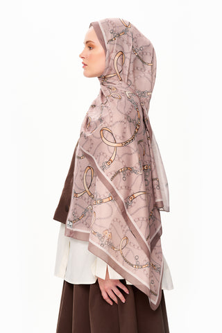 Moi Scarf Côte d’Azur Supérieur Soft Desenli Şal Çikolata