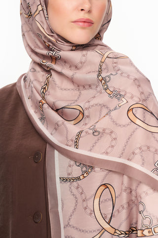 Moi Scarf Côte d’Azur Supérieur Soft Desenli Şal Çikolata