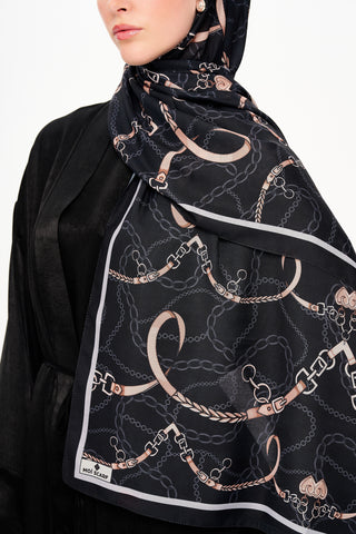 Moi Scarf Côte d'Azur Supérieur Soft Patterned Shawl Dark