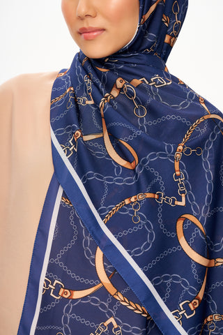 Moi Scarf Côte d’Azur Supérieur Soft Desenli Şal Lacivert