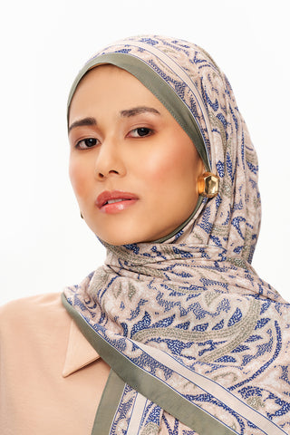 Moi Scarf Argent Rose Supérieure Soft Desenli Şal Yeşil