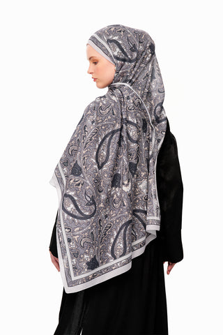 Moi Scarf Argent Rose Supérieure Soft Desenli Şal Siyah