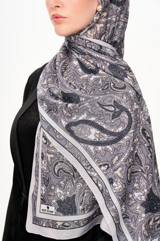 Moi Scarf Argent Rose Supérieure Soft Desenli Şal Siyah