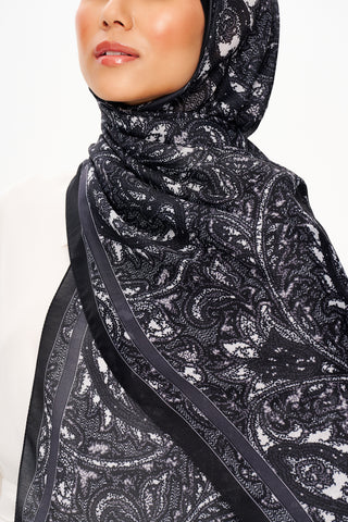 Moi Scarf Argent Rose Supérieure Soft Desenli Şal Siyah