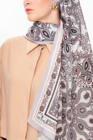 Moi Scarf Ombre Paisley Supérieure Soft Desenli Şal Sütlü Kahve