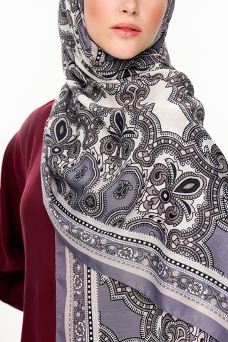Moi Scarf Ombre Paisley Supérieure Soft Patterned Shawl Lilac