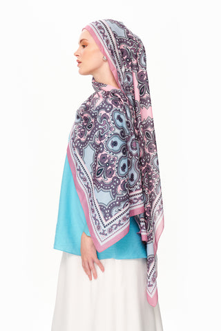 Moi Scarf Ombre Paisley Supérieure Soft Desenli Şal Pembe