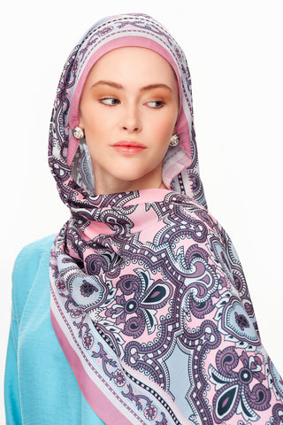 Moi Scarf Ombre Paisley Supérieure Soft Desenli Şal Pembe