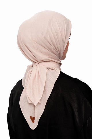 Moi Scarf SFERA Exquis Bambu Kraş Eşarp Pudra Taş