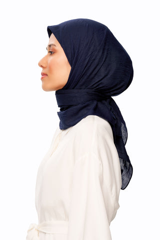 Moi Scarf SFERA Exquis Bambu Kraş Eşarp Gece Mavisi