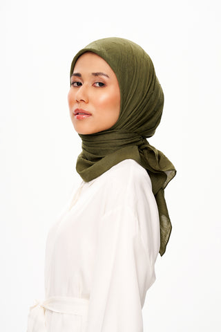 Moi Scarf SFERA Exquis Bambu Kraş Eşarp Zeytin Yeşili