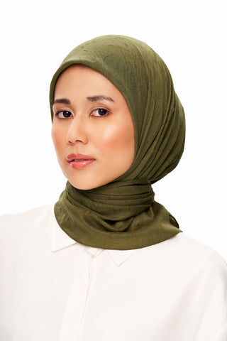 Moi Scarf SFERA Exquis Bambu Kraş Eşarp Zeytin Yeşili
