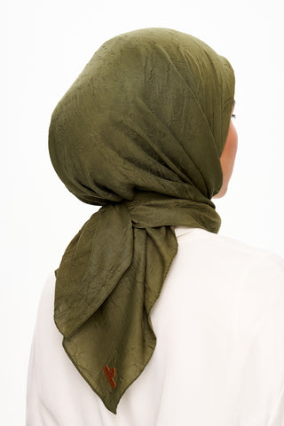 Moi Scarf SFERA Exquis Bambu Kraş Eşarp Zeytin Yeşili