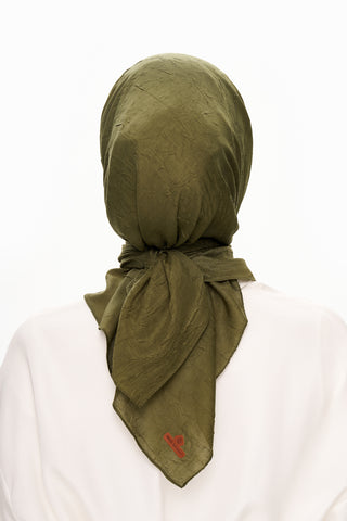 Moi Scarf SFERA Exquis Bambu Kraş Eşarp Zeytin Yeşili