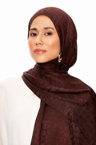 Moi Scarf Perle Premium Jakarlı Şal Acı kahve