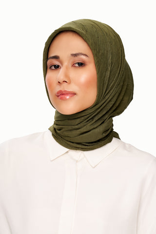 Moi Scarf SFERA Exquis Bambu Kraş Eşarp Derin Yeşil