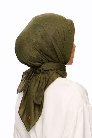 Moi Scarf SFERA Exquis Bambu Kraş Eşarp Derin Yeşil