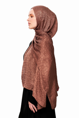 Moi Scarf Perla Premium Jakarlı Şal Tarçın