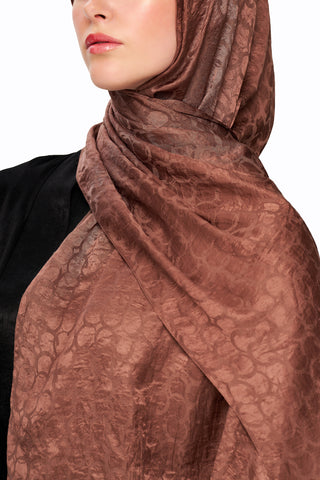 Moi Scarf Perla Premium Jakarlı Şal Tarçın