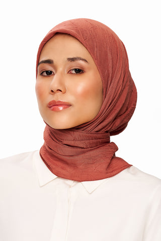 Moi Scarf SFERA Exquis Bambu Kraş Eşarp Kiremit Tarçın