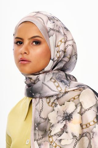 Moi Scarf MOJ ANDALUS Raffiné Jan Jan Şal Koyu Gri