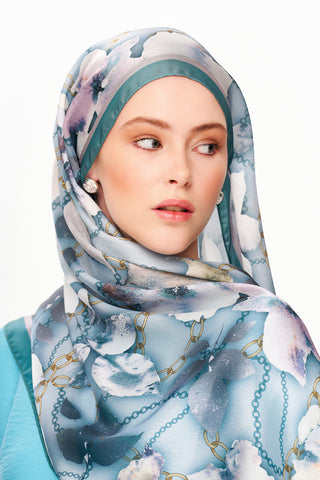 Moi Scarf MOJ ANDALUS Raffiné Jan Jan Şal Okyanus Çiçeği
