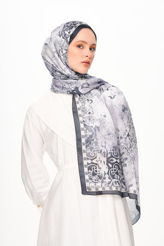 Moi Scarf MOJ ANDALUS Raffiné Jan Jan Şal Okyanus Mavi