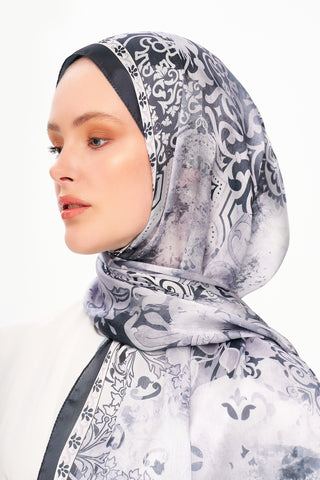 Moi Scarf MOJ ANDALUS Raffiné Jan Jan Şal Okyanus Mavi