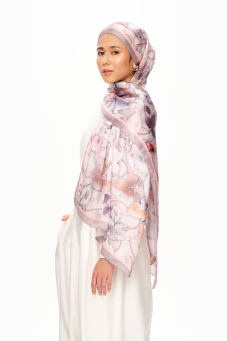 Moi Scarf MOJ ANDALUS Raffiné Jan Jan Şal Romantik Pudra