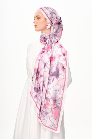 Moi Scarf MOJ ANDALUS Raffiné Jan Jan Şal Parlak Pembe