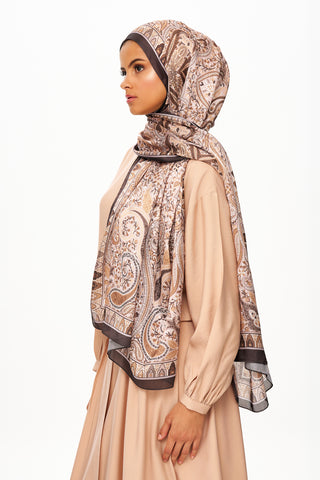 Moi Scarf Tissage Royal Raffiné Jan Jan Şal Kahverengi